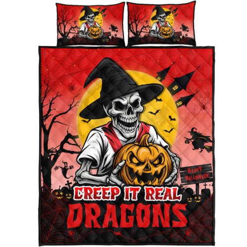 St. George Illawarra Dragons Quilt Bed Set Creep It Real When Darkness Falls