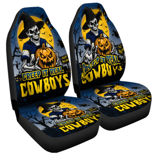 North Queensland Cowboys Car Seat Cover Creep It Real When Darkness Falls