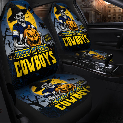 North Queensland Cowboys Car Seat Cover Creep It Real When Darkness Falls