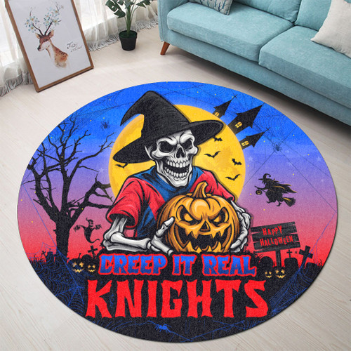 Newcastle Knights Round Rug Creep It Real When Darkness Falls