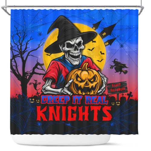 Newcastle Knights Shower Curtain Creep It Real When Darkness Falls