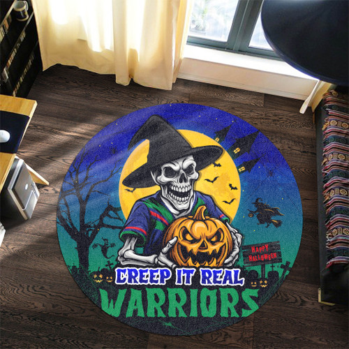 New Zealand Warriors Round Rug Creep It Real When Darkness Falls