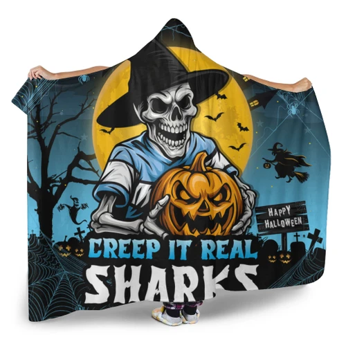 Cronulla-Sutherland Sharks Hooded Blanket Creep It Real When Darkness Falls
