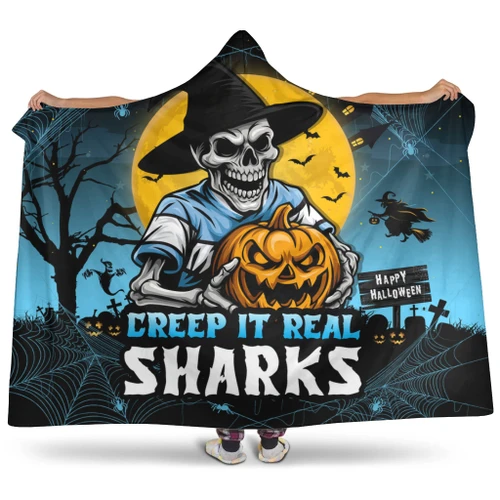 Cronulla-Sutherland Sharks Hooded Blanket Creep It Real When Darkness Falls