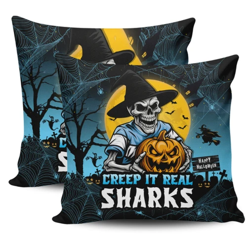 Cronulla-Sutherland Sharks Pillow Cover Creep It Real When Darkness Falls