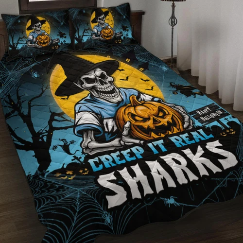 Cronulla-Sutherland Sharks Quilt Bed Set Creep It Real When Darkness Falls