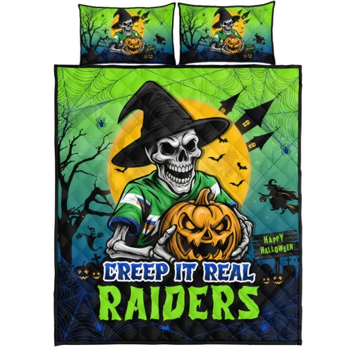 Canberra Raiders Quilt Bed Set Creep It Real When Darkness Falls