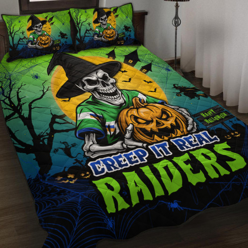 Canberra Raiders Quilt Bed Set Creep It Real When Darkness Falls