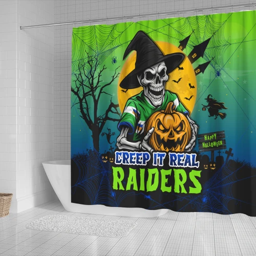 Canberra Raiders Shower Curtain Creep It Real When Darkness Falls