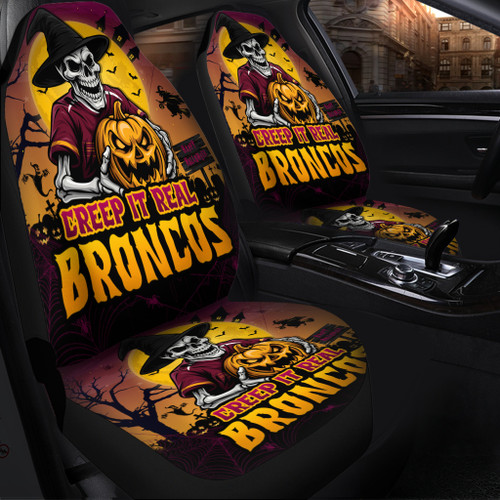 Brisbane Broncos Car Seat Cover Creep It Real When Darkness Falls