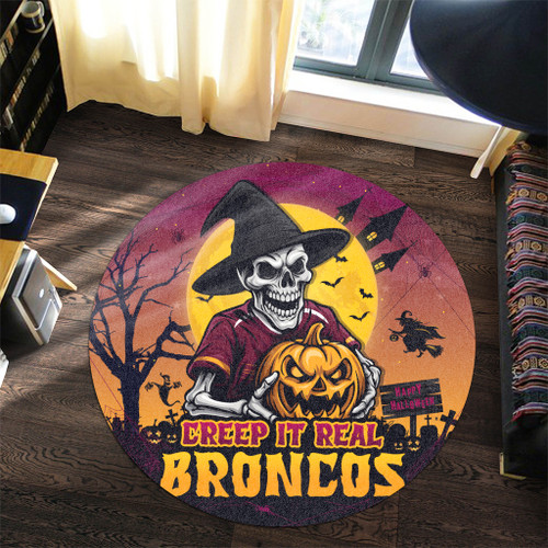 Brisbane Broncos Round Rug Creep It Real When Darkness Falls
