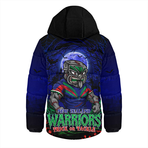 New Zealand Warriors Hooded Padded Jacket Full Moon Monster Uprising Halloween Night