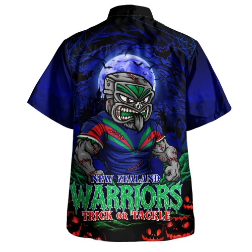 New Zealand Warriors Hawaiian Shirt Full Moon Monster Uprising Halloween Night