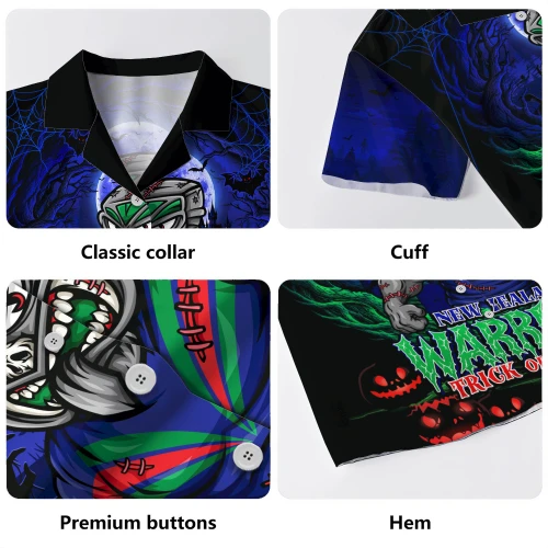 New Zealand Warriors Hawaiian Shirt Full Moon Monster Uprising Halloween Night