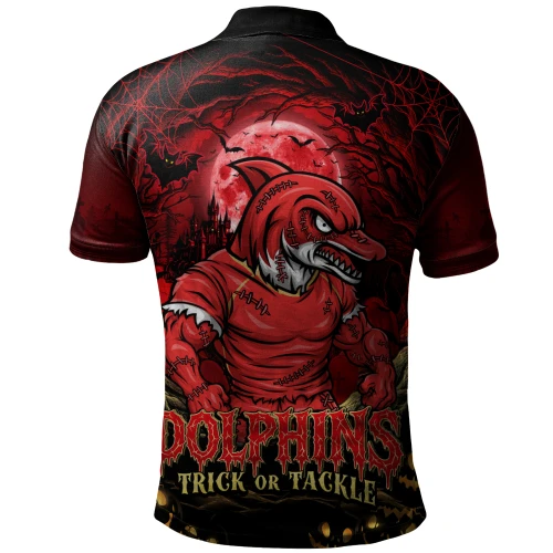 Redcliffe Dolphins Polo Shirt Full Moon Monster Uprising Halloween Night