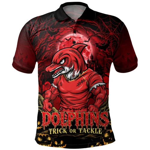 Redcliffe Dolphins Polo Shirt Full Moon Monster Uprising Halloween Night