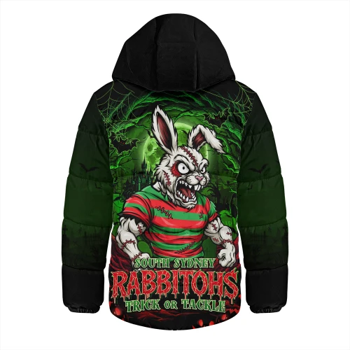 South Sydney Rabbitohs Hooded Padded Jacket Full Moon Monster Uprising Halloween Night