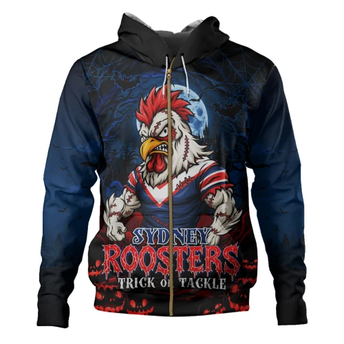 Sydney Roosters Hoodie Full Moon Monster Uprising Halloween Night