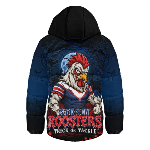 Sydney Roosters Hooded Padded Jacket Full Moon Monster Uprising Halloween Night