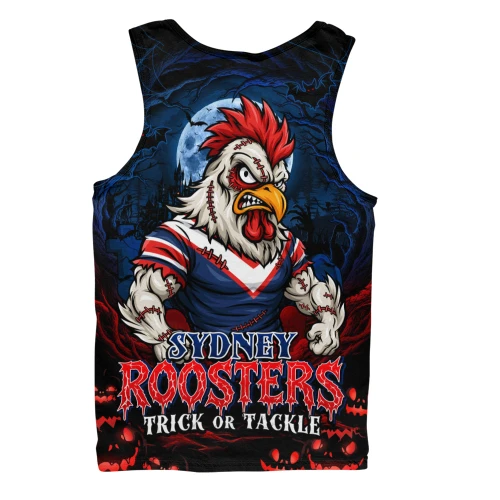 Sydney Roosters Men Tank Top Full Moon Monster Uprising Halloween Night