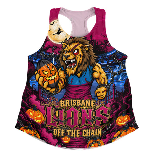 Brisbane Lions Women Racerback Tank Off The Chain Strength Halloween Beast Rising Unleashed Fury