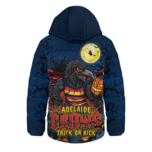 Adelaide Crows Hooded Padded Jacket Off The Chain Strength Halloween Beast Rising Unleashed Fury