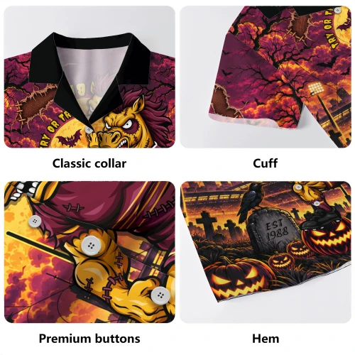 Brisbane Broncos Hawaiian Shirt Haunted Champion Rising From The Halloween Graveyard