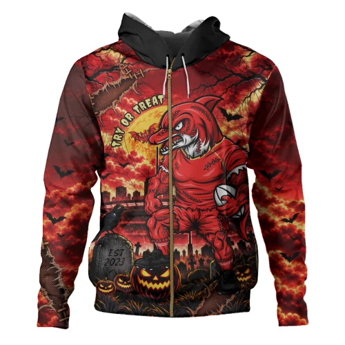 Redcliffe Dolphins Hoodie Haunted Champion Rising From The Halloween Graveyard