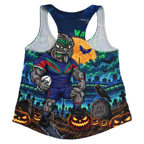 New Zealand Warriors Women Racerback Tank Haunted Champion Rising From The Halloween Graveyard