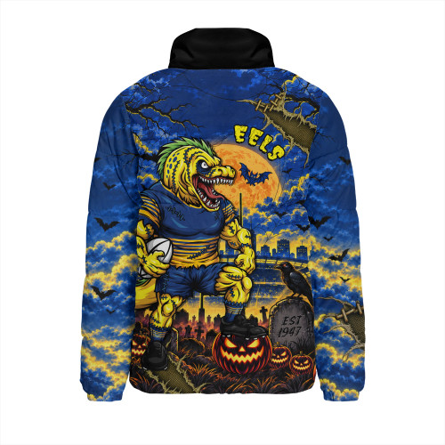 Parramatta Eels Padded Jacket Haunted Champion Rising From The Halloween Graveyard