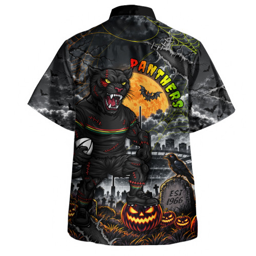 Penrith Panthers Hawaiian Shirt Haunted Champion Rising From The Halloween Graveyard