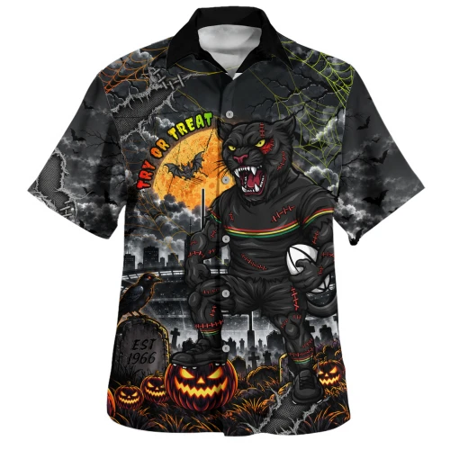 Penrith Panthers Hawaiian Shirt Haunted Champion Rising From The Halloween Graveyard