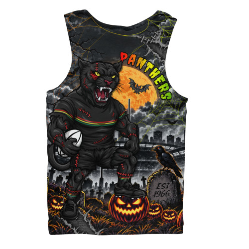 Penrith Panthers Men Tank Top Haunted Champion Rising From The Halloween Graveyard