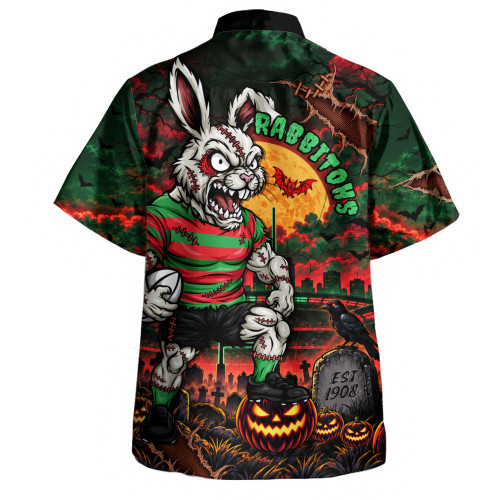 South Sydney Rabbitohs Hawaiian Shirt Haunted Champion Rising From The Halloween Graveyard