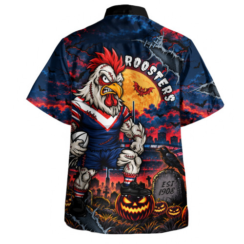 Sydney Roosters Hawaiian Shirt Haunted Champion Rising From The Halloween Graveyard