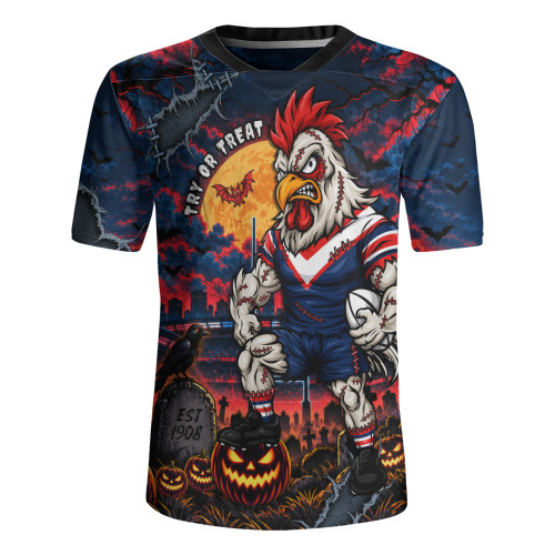 Sydney Roosters Rugby Jersey Haunted Champion Rising From The Halloween Graveyard