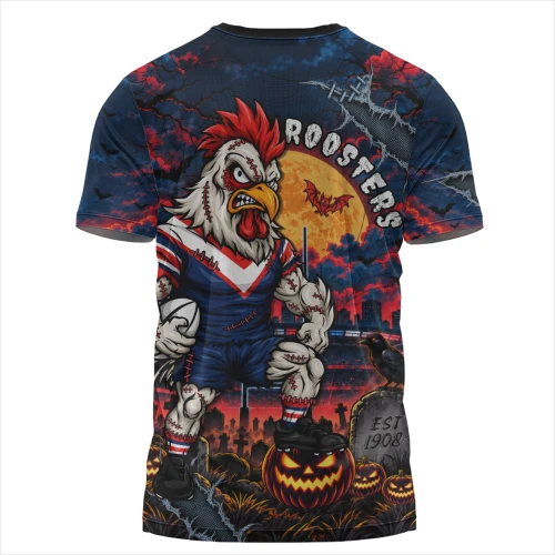 Sydney Roosters T-Shirt Haunted Champion Rising From The Halloween Graveyard