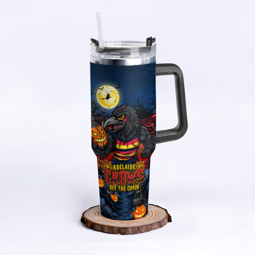 Adelaide Crows 40oz Tumbler Off The Chain Strength Halloween Beast Rising Unleashed Fury