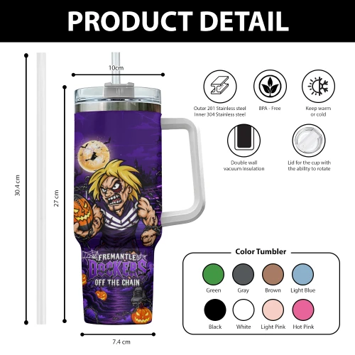 Fremantle 40oz Tumbler Off The Chain Strength Halloween Beast Rising Unleashed Fury