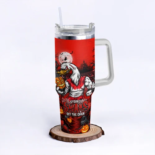 Sydney Swans 40oz Tumbler Off The Chain Strength Halloween Beast Rising Unleashed Fury