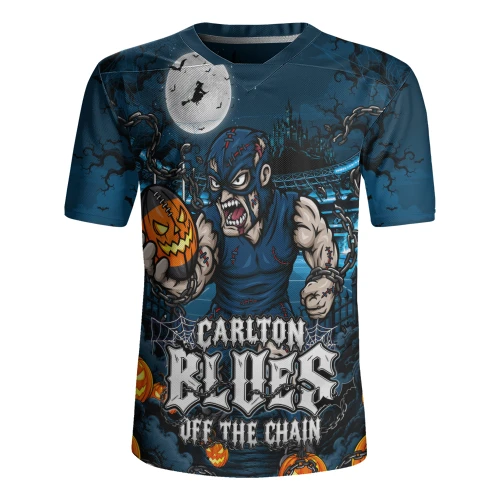 Carlton Rugby Jersey Off The Chain Strength Halloween Beast Rising Unleashed Fury