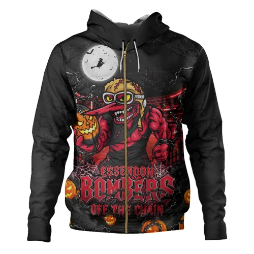 Essendon Hoodie Off The Chain Strength Halloween Beast Rising Unleashed Fury