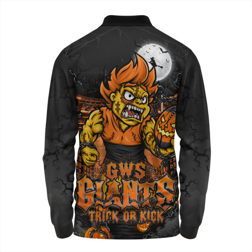GWS GIANTS Long Sleeve Polo Shirt Off The Chain Strength Halloween Beast Rising Unleashed Fury