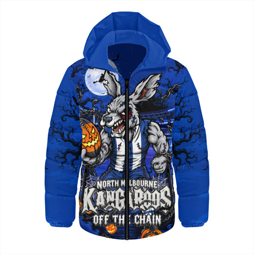 North Melbourne Hooded Padded Jacket Off The Chain Strength Halloween Beast Rising Unleashed Fury