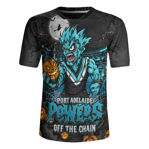 Port Adelaide Rugby Jersey Off The Chain Strength Halloween Beast Rising Unleashed Fury