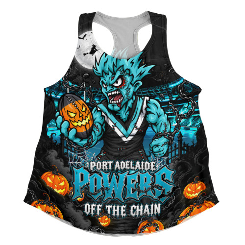 Port Adelaide Women Racerback Tank Off The Chain Strength Halloween Beast Rising Unleashed Fury
