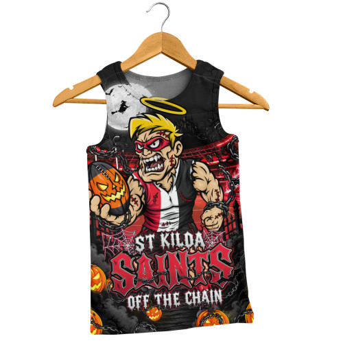 St Kilda Men Tank Top Off The Chain Strength Halloween Beast Rising Unleashed Fury
