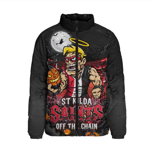 St Kilda Padded Jacket Off The Chain Strength Halloween Beast Rising Unleashed Fury