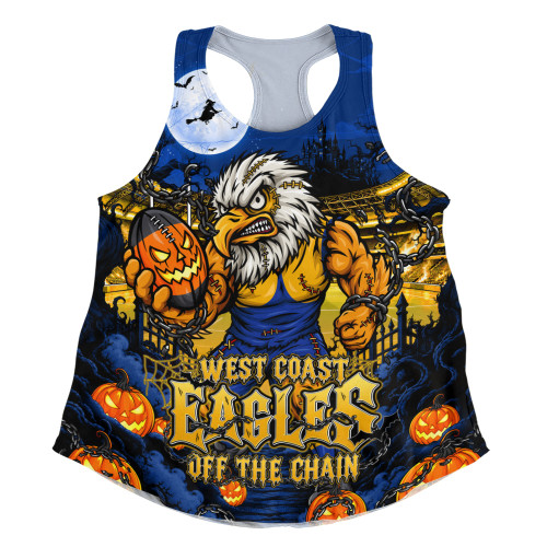 West Coast Eagles Women Racerback Tank Off The Chain Strength Halloween Beast Rising Unleashed Fury