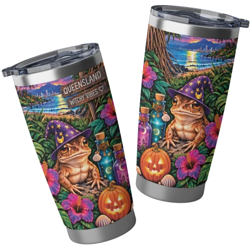 Australia Tumbler Queensland Witchy Toad’s Tropical Halloween Adventure